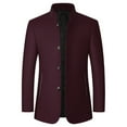 thumbnail image 1 of Dgankt Mens Jacket Men's Short-Length Solid-Color Long-Sleeve Stand-Up Collar Single-Breasted Casual Blazer, 1 of 8