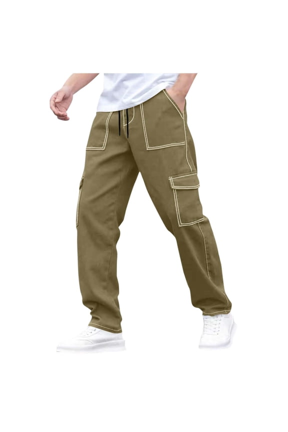 Mens Pants Multi Pocket Workwear Protection Casual Straight Leg Pants,Size S-3XL