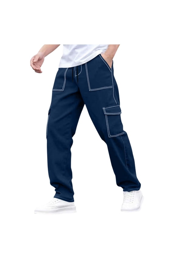 Mens Pants Multi Pocket Workwear Protection Casual Straight Leg Pants,Size S-3XL