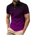 thumbnail image 1 of Dgankt Mens T-shirts Basic Solid Turndown Collar Button Short Sleeve Versatile T-shirt,Sizes S-4XL, 1 of 6