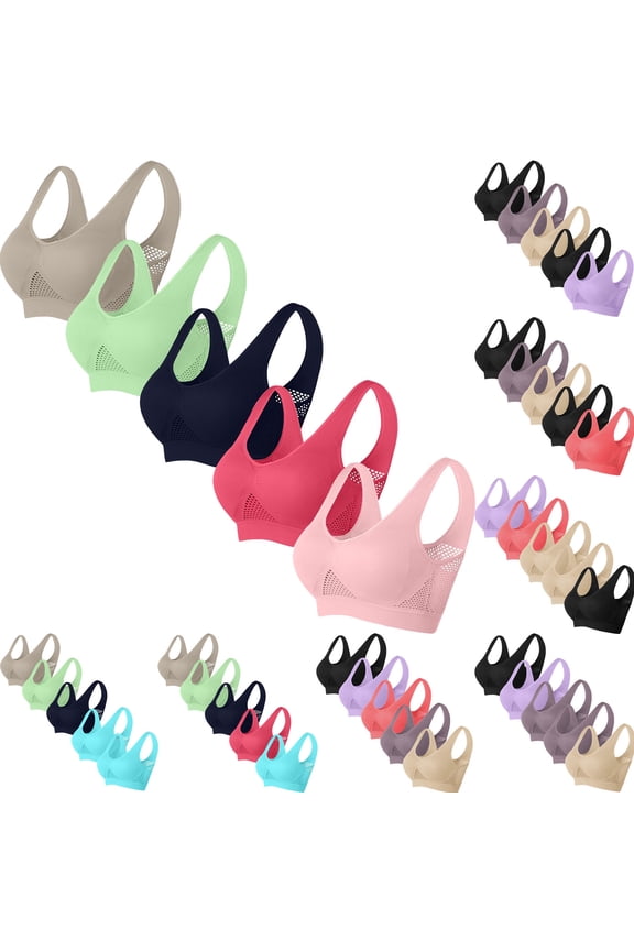 Nursing Bras Women's 5-Pack Maternity Racerback Bralette - Breathable Mesh Wireless Bra for Pregnancy, Postpartum Support & Nursing Comfort S-5XL