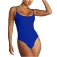 thumbnail image 1 of Dgankt One Piece Swimsuit Women Square Neck Slim Fit Basic Bathing Suit Backless Large Swimwear,Sizes S-2XL, 1 of 6