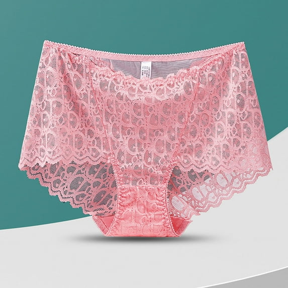 Dgankt Panties for Women Solid Color Underwear High Waisted Lace Tight and Breathable Underwear Panties,Size L-2XL