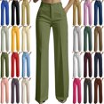 thumbnail image 1 of Dgankt Pants for Women High Waisted Straight Leg Plus Size Button down Business Solid Dress Pants with Pockets,Sizes S-3XL, 1 of 7