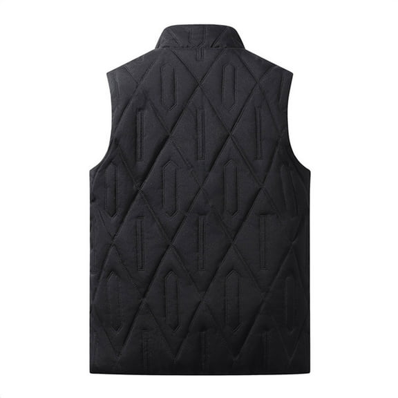 Dgankt PufferJacket Men Men's Heavyweight Solid Color Sleeveless Relaxed Fit Lightweight Insulated Vest