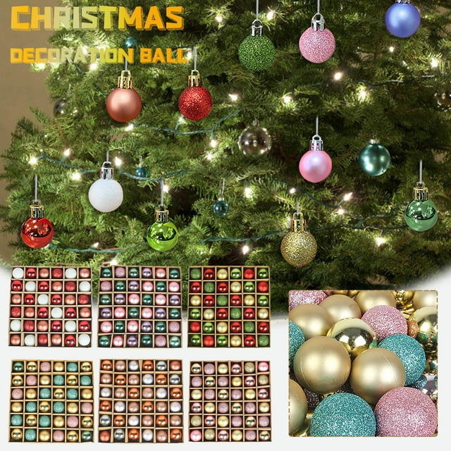 Dgankt Rose Gold Glass Christmas Ball Ornaments, Hanging Bulbs