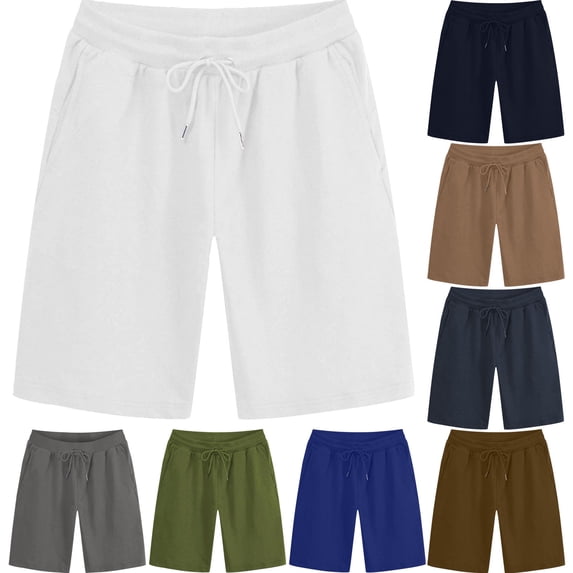 Dgankt Running Shorts Men's Gym Cotton Jersey Shorts - Drawstring Lightweight Knit Shorts with Side Pockets for Workout, Yoga, Light Training & Active Comfort S-3XL