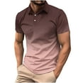 thumbnail image 1 of Dgankt Shirts for Men Ombre Print Turndown Collar Button Short Sleeve Stylish T-shirt,Sizes S-4XL, 1 of 6