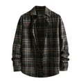 thumbnail image 1 of Dgankt Shirts for Men Casual Turndown Collar Button with Pockets Plaid Long Sleeved Shirt,Size S-2XL, 1 of 6