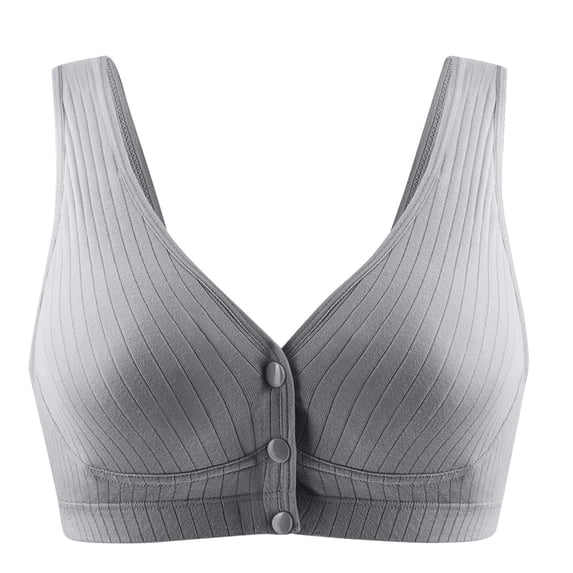 Dgankt Sports Bras Women's Front-Button Nursing Bras - Ribbed Wireless Maternity Bralettes with Easy-Access Clasp for Breastfeeding, Pumping & Postpartum Care M-3XL
