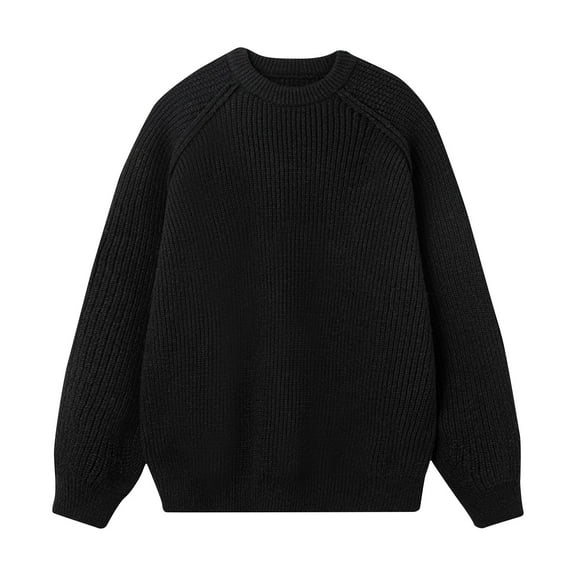 Dgankt Sweaters for Men Winter Thick Casual Fashion Solid Color Long Sleeved Round Neck Sweater,Size M-2XL
