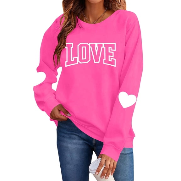 Dgankt Turtleneck Tops for Women Plus Size Women Valentine Shirts Love Heart Graphic Long Sleeve Tshirt Casual Valentines Day Gift Round Neck Tops XS-XL
