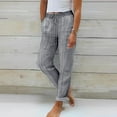 thumbnail image 1 of Dgankt Wide Leg Pants Woman Women's 100% Cotton Linen Sleep Sleep Pants Solid Color Tie Full Straight Lounge Pants (Available in Plus Size) Plus Size Womens Clothing, 1 of 5