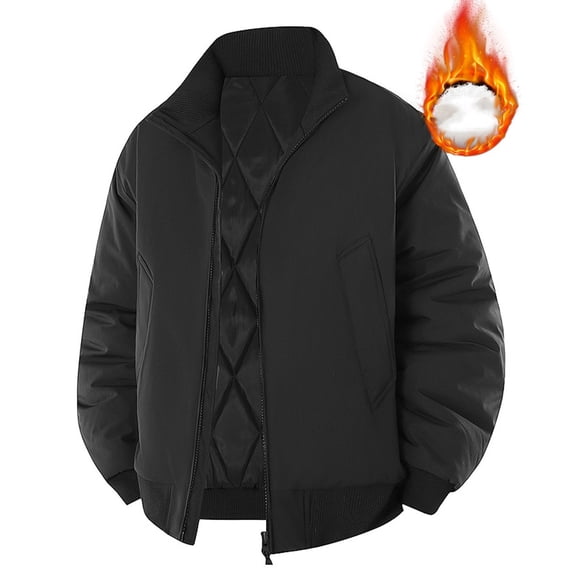 Dgankt Winter Coats for Men Men's Fall Jacket Winter Windbreaker Bomber Zip Up Padded Softshell Warm Windproof Casual Coat