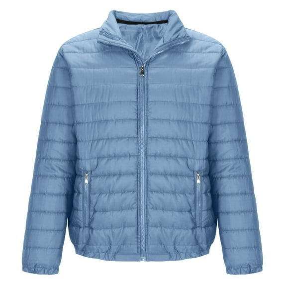 Dgankt Winter Coats for Men Men's Solid-Color Puffer Jacket Lightweight Warm Winter Coats Water Repellent Windproof Insulated Cotton Outerwear