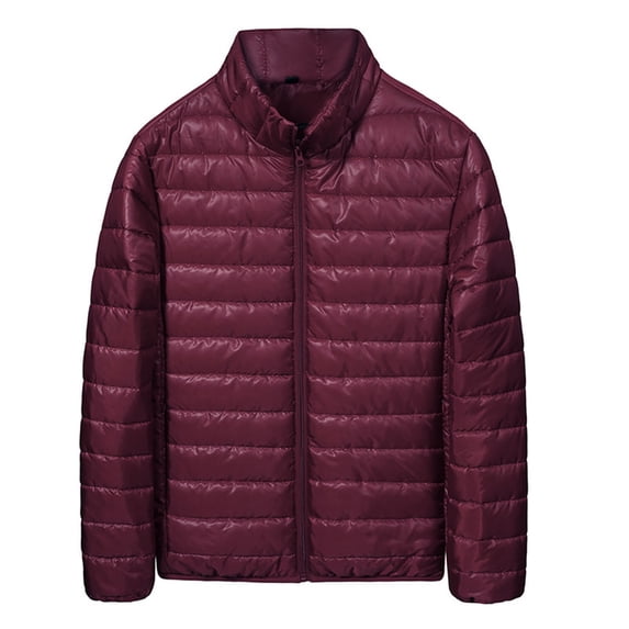 Dgankt Winter Coats for Men Winter Casual Solid Color Zipper Long Sleeve Padded Jacket Coat,Sizes M-3XL