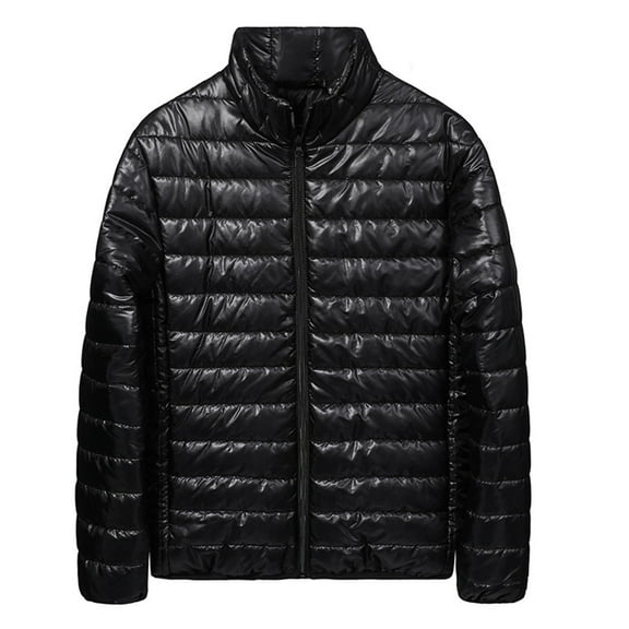 Dgankt Winter Coats for Men Winter Casual Solid Color Zipper Long Sleeve Padded Jacket Coat,Sizes M-3XL