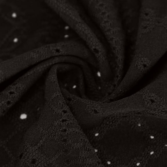 Dgankt Women's Clothing Women's 3/4 Sleeve Solid Color Hollowed Out Casual Cardigan Jacket