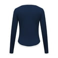 thumbnail image 1 of Dgankt Women's Clothing Womens Long Sleeve Stretch Crewneck Ribbed T-Shirt Fitted Short Casual Basic Tops, 1 of 5