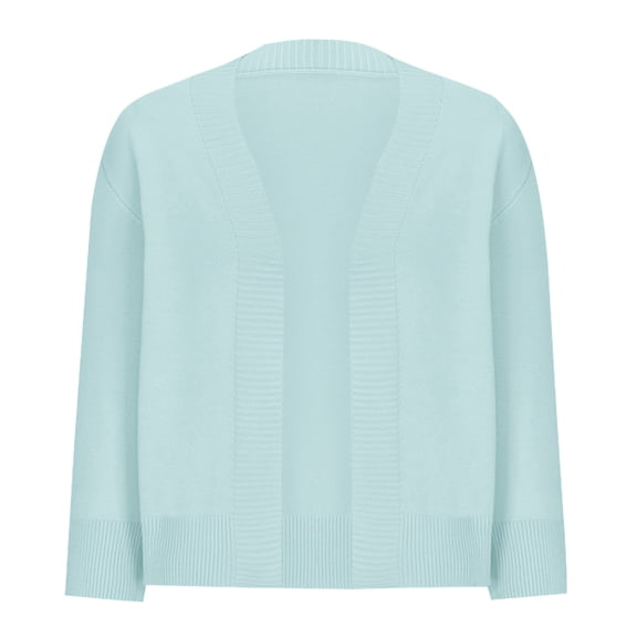 Dgankt Women's Coats 3/4 Sleeve Solid Soft Loose Buttonless Open Bolero Cropped Cardigan for Women