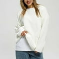 thumbnail image 1 of Dgankt Women's Sweaters Long Sleeved Loose Solid Color Round Neck Pullover Knitted Sweater,Size S-XL, 1 of 6