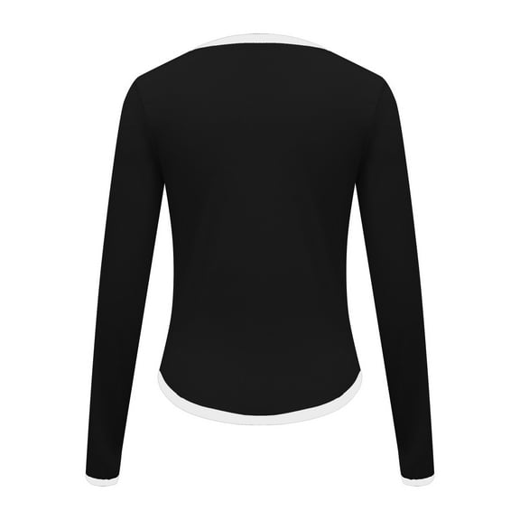 Dgankt Women's Tops, Tees & Blouses Womens Long Sleeve Stretch Crewneck Ribbed T-Shirt Fitted Short Casual Basic Tops