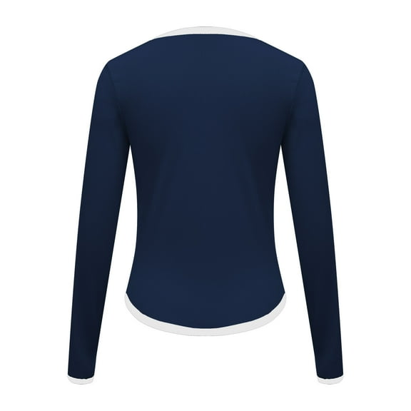 Dgankt Women's Tops, Tees & Blouses Womens Long Sleeve Stretch Crewneck Ribbed T-Shirt Fitted Short Casual Basic Tops