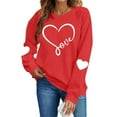 thumbnail image 1 of Dgankt Womens Clothes Plus Size Women Valentine Shirts Love Heart Graphic Long Sleeve Tshirt Casual Valentines Day Gift Round Neck Tops XS-XL, 1 of 8