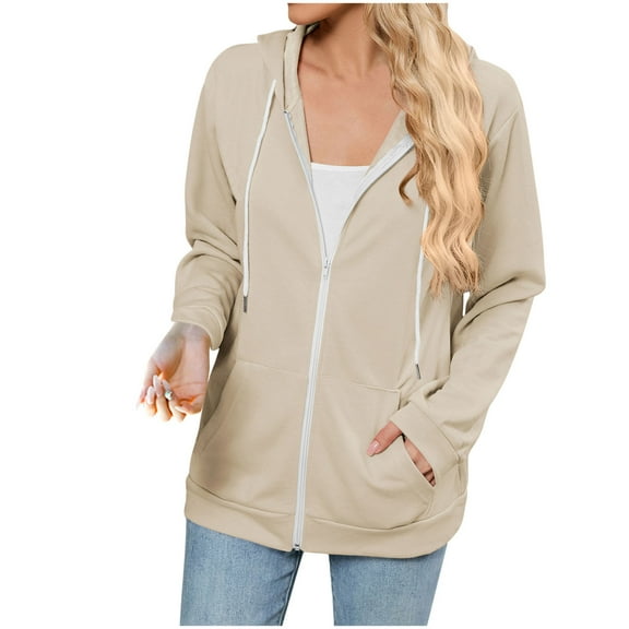 Dgankt Womens Hoodies Casual Comfortable Blouse Long Sleeve Hooded Solid Color Hoodie Tops,Size S-2XL