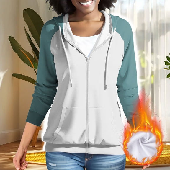 Dgankt Womens Hoodies Color Blocked Sleeve Long Sleeved Sweatshirt Fashionable Casual Hooded,Size S-3XL