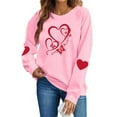 thumbnail image 1 of Dgankt Womens Long Sleeve Tops Valentines Day Sweatshirt for Women Funny Love Heart Shirts Casual Valentine Pullover Long Sleeve Tops XS-XL, 1 of 8