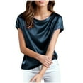 thumbnail image 1 of Dgankt Womens Tops Classic Solid Crew Neck Short Sleeve Casual Everyday Basic Tee,Sizes S-3XL, 1 of 6