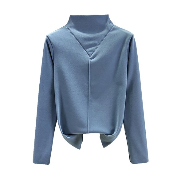 Dgankt Womens Tops Mock Neck Seam Detail Long Sleeve Shirts Slim Fit Casual Tops Fall Fashion Outfits 2025,Sizes S-3XL
