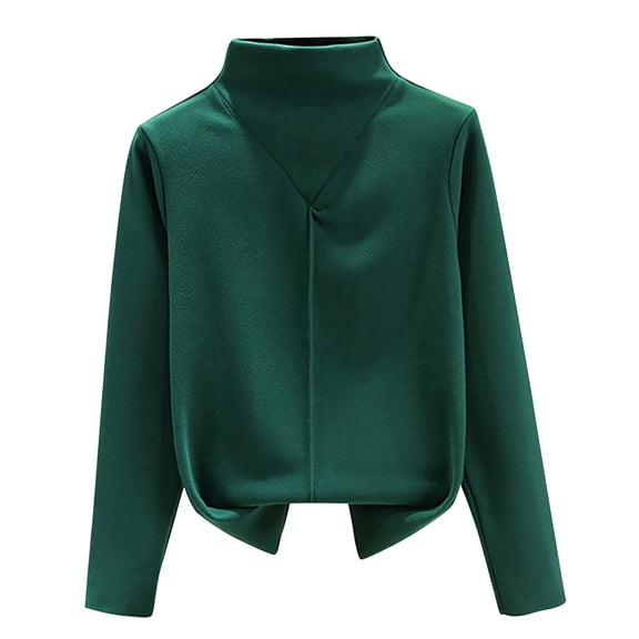 Dgankt Womens Tops Mock Neck Seam Detail Long Sleeve Shirts Slim Fit Casual Tops Fall Fashion Outfits 2025,Sizes S-3XL