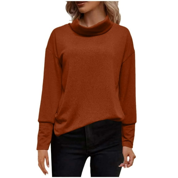 Dgankt Womens Tops Turtleneck Long Sleeve Oversized Sweater Casual Loose Fit Fall Pullover,Sizes S-3XL