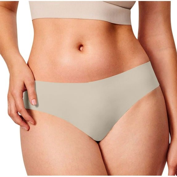 Dgankt Womens Underwear Fashion Casual Solid Color Seamless Ice Silk Sexy Mid Waist Underwear,Size S-XL