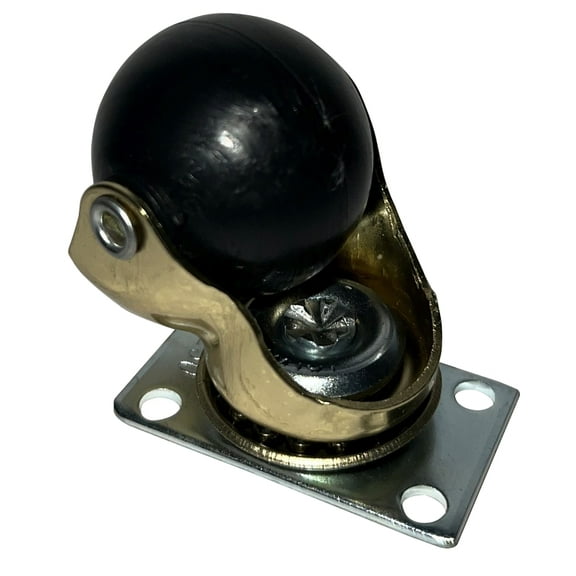 Dh Casters C-H15P2BR Swivel Ball Caster, 1-1/2 in Dia Wheel, Rubber Wheel, Black, 90 lb