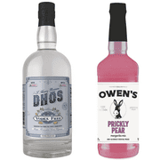 Dhōs Handcrafted Non-Alcoholic Vodka 750 ML Bottle w Owen’s Mixers Prickly Pear 32 OZ Bottle - Keto-Friendly, Zero Sugar, Zero Calories, Zero Proof - Perfect for Mocktails - A
