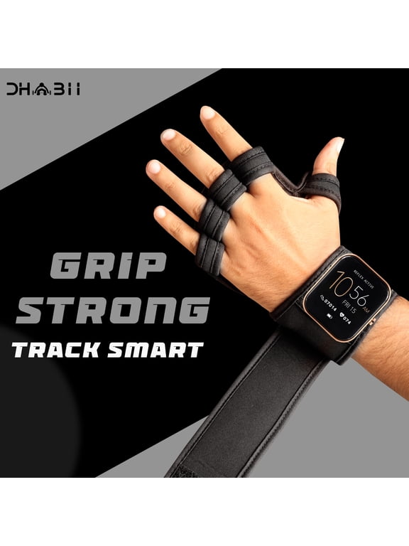 Workout & Cycling Gloves with Smartwatch Cutout - Built-In Watch Slot, Ventilated Gym Gloves With Non-Slip Rubber Grip & Soft Foam Cushioning, Smart Watch Compatible Weigh
