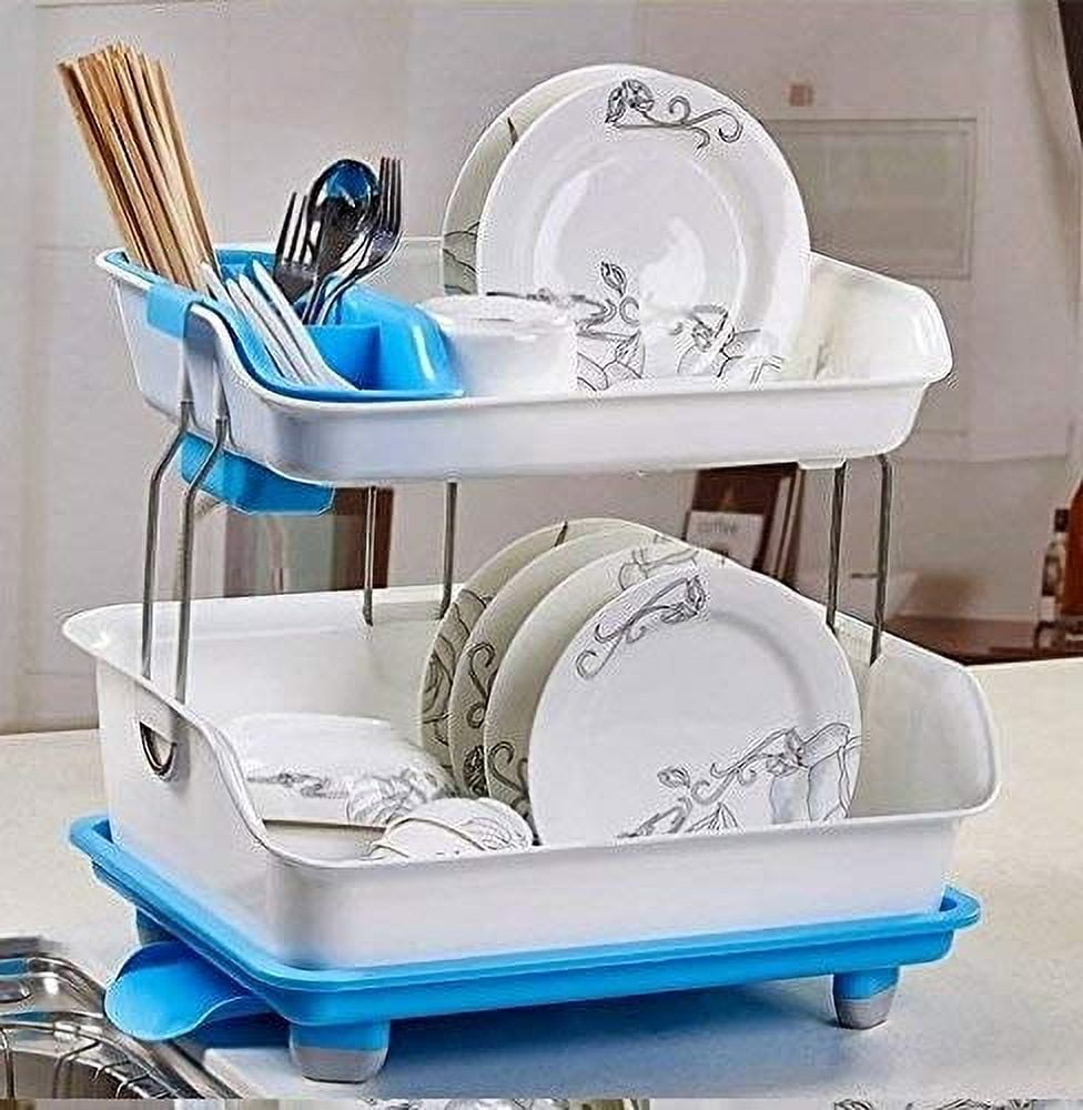 Dhairya Kitchen 2 Layer Sink Dish Plate Drainer Drying Rack Wash ...