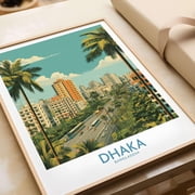 Dhaka Bangladesh Cityscape Wall Art Urban Bangladesh Artwork Modern Cityscape Decor Vibran
