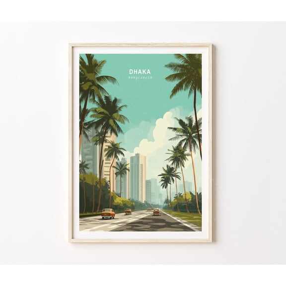 Dhaka Bangladesh Historic Capital Cityscape Urban Wall Art, Unframed Paper Poster 8x10in
