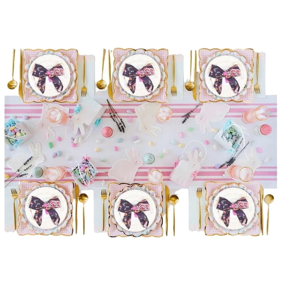 Dhaka International Simple Deep Purple Cotton Napkins Set of 6 – Soft Reusable Butterfly Print Table Napkins for Easter, Spring Parties, Baby Showers & Everyday Dining Decor