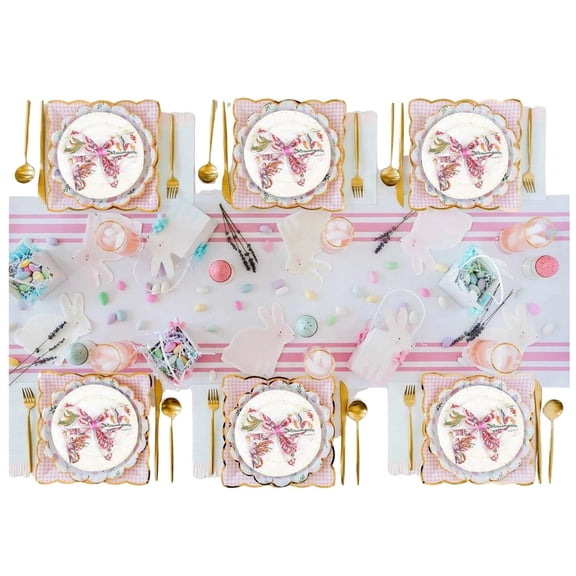 Dhaka International Simple White Cotton Napkins Set of 6  Soft Reusable Butterfly Print Table Napkins for Easter, Spring Parties, Baby Showers & Everyday Dining Decor