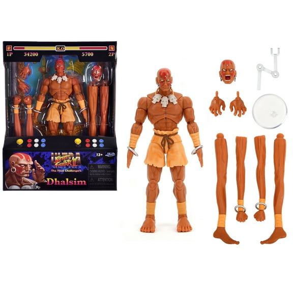 Dhalsim 6" Moveable Figure w/Alternate Head & Limbs "Ultra Street Fighter II: The Final Challengers" 2017 Video Game Model Jada