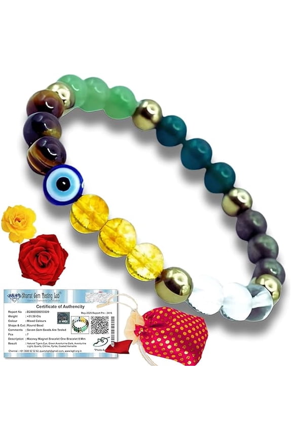 Dhan Yog Bracelet for Men & Women | Pyrite, Citrine & Aventurine Astrology Beads | Money Magnet for Wealth, Prosperity, Success & Good Luck | Healing Bracelet Dhan Yog Bracelet for Men & Wom