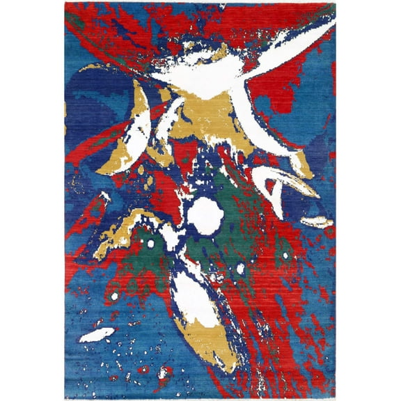 Dhanak Wool Bamboo Silk Rug - 3'11'' x 5'10''