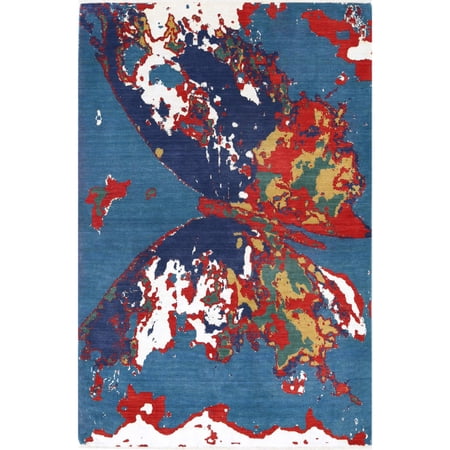 Dhanak Wool Bamboo Silk Rug - 3'11'' x 6'1''