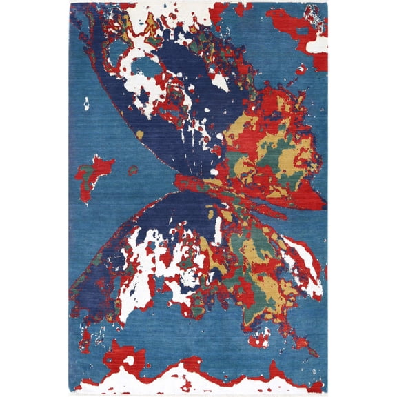 Dhanak Wool Bamboo Silk Rug - 3'11'' x 6'1''