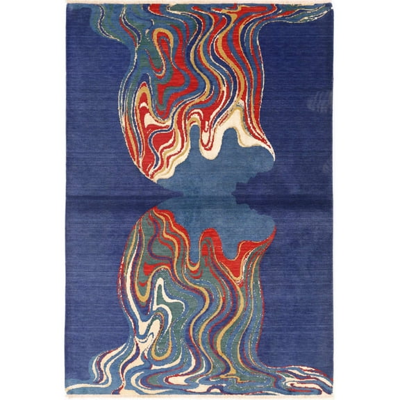 Dhanak Wool Bamboo Silk Rug - 4'0'' x 5'10''